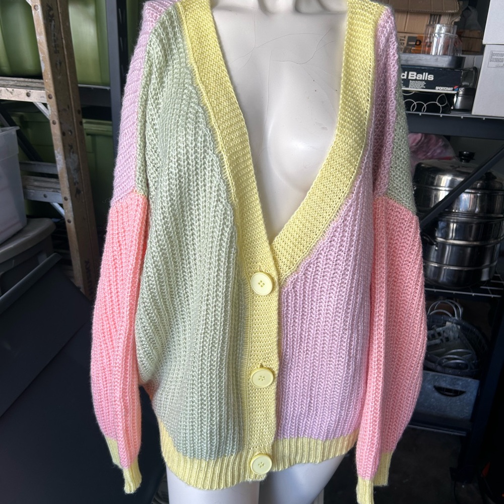Princess Polly Naomi Cardigan Multi size S/M as is condition